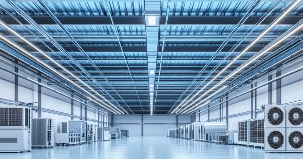 أنظمة تهوية متقدمة في مستودع تخزين المواد الكيميائية